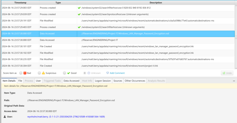 Viewing related information with Cyber Triage.