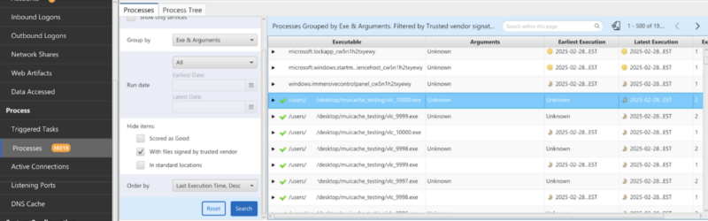 MUICache Cyber Triage Process Table Group example. 