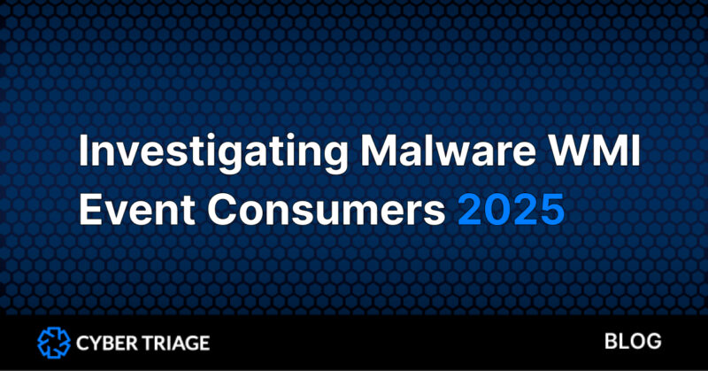 How to investigate malware WMI Event Consumers.