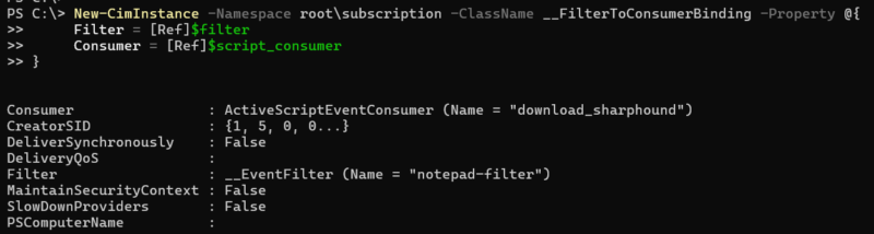 WMI Binding creation example.